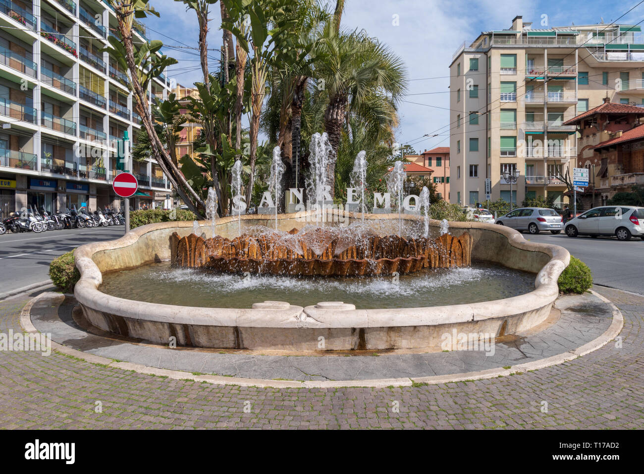 Fountain San Remo in lettering Stock Photo Alamy Fountain San Remo in lettering Stock Photo Alamy