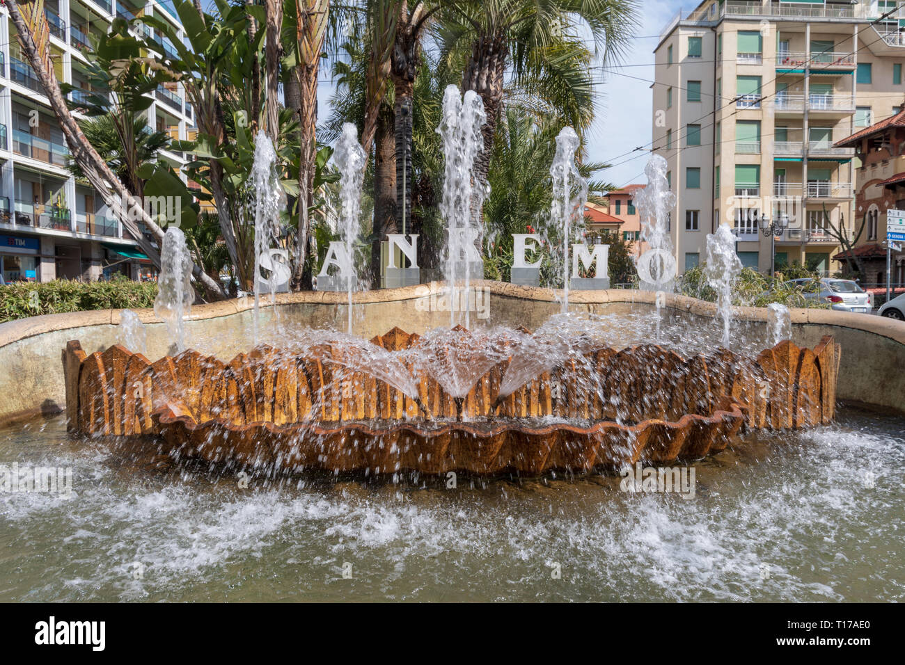 Fountain San Remo in lettering Stock Photo Alamy Fountain San Remo in lettering Stock Photo Alamy