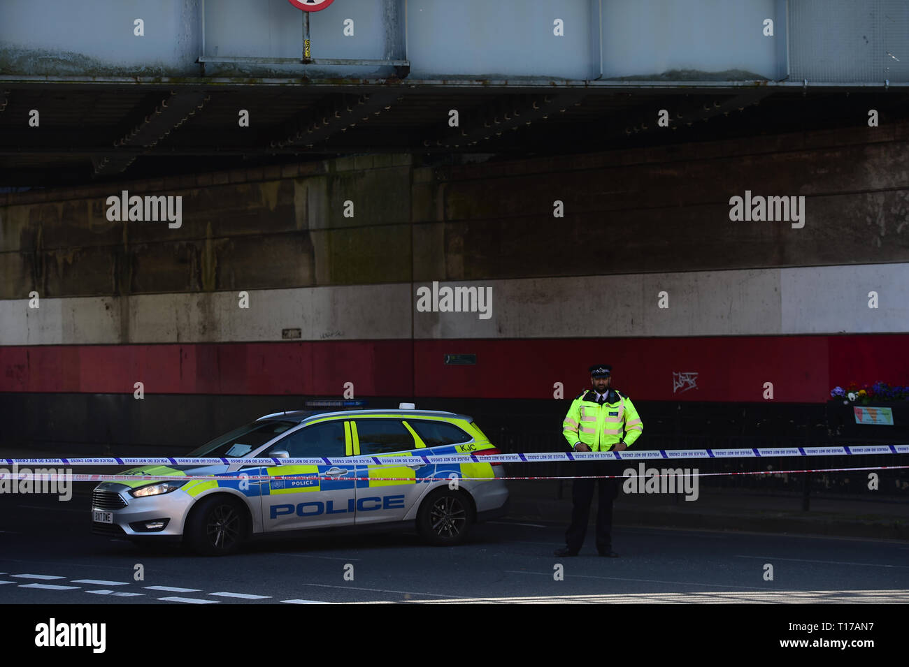 Police activity in Marsh Road, Pinner, northwest London after a man