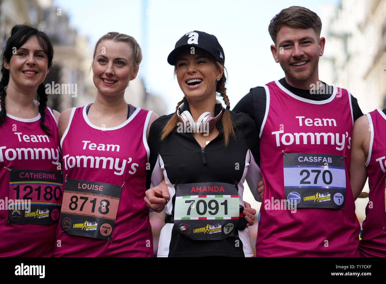 Amanda Holden with Team Tommy's during the 2019 London Landmarks Half