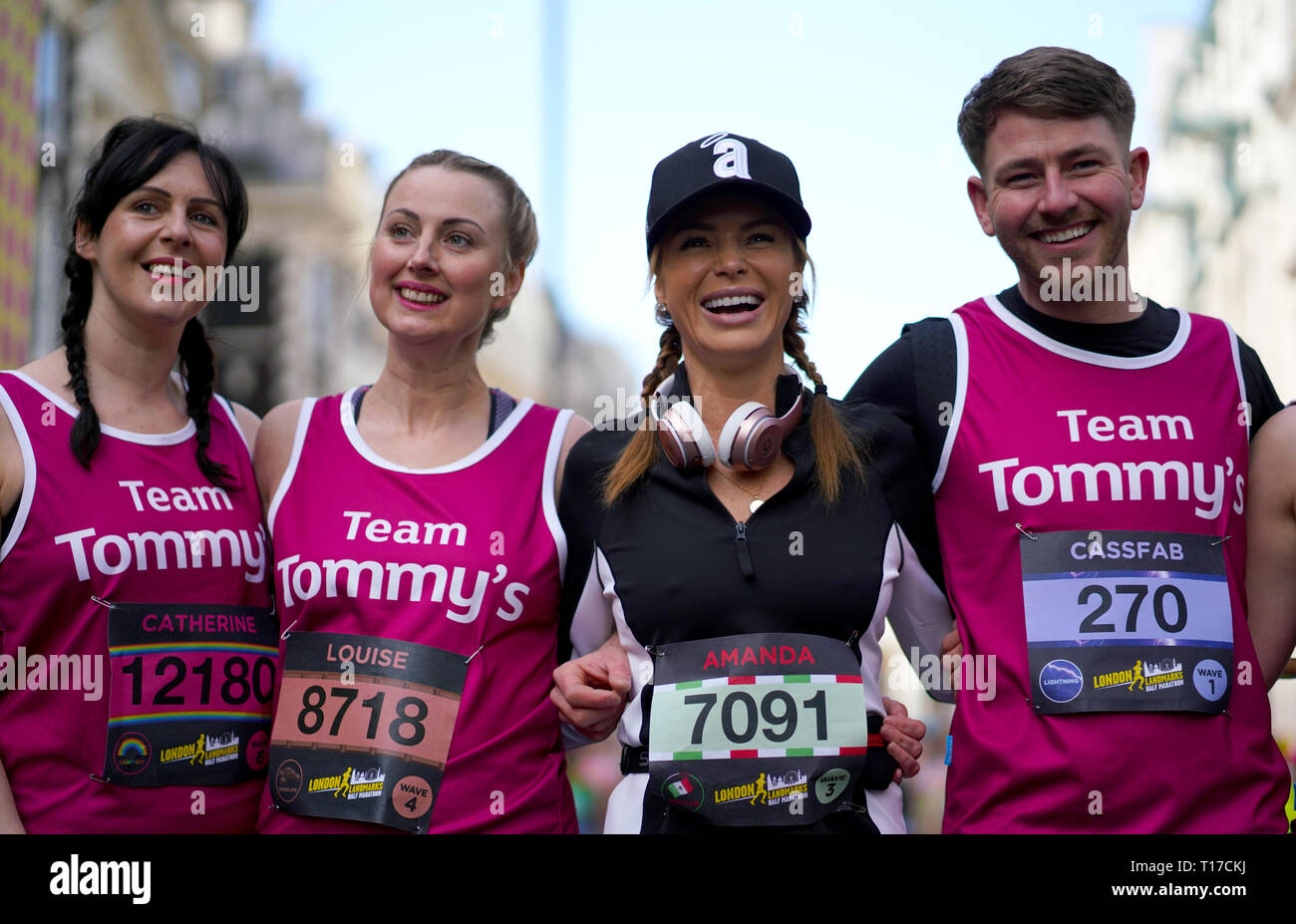 Amanda Holden with Team Tommy's during the 2019 London Landmarks Half