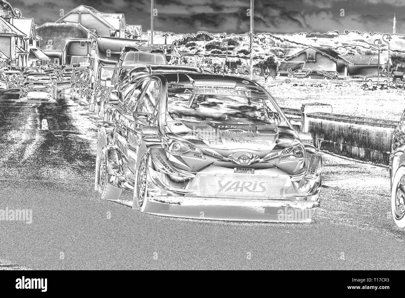 Cambrian Rally Llandudno, The chrome effect give an image a metallic look Stock Photo