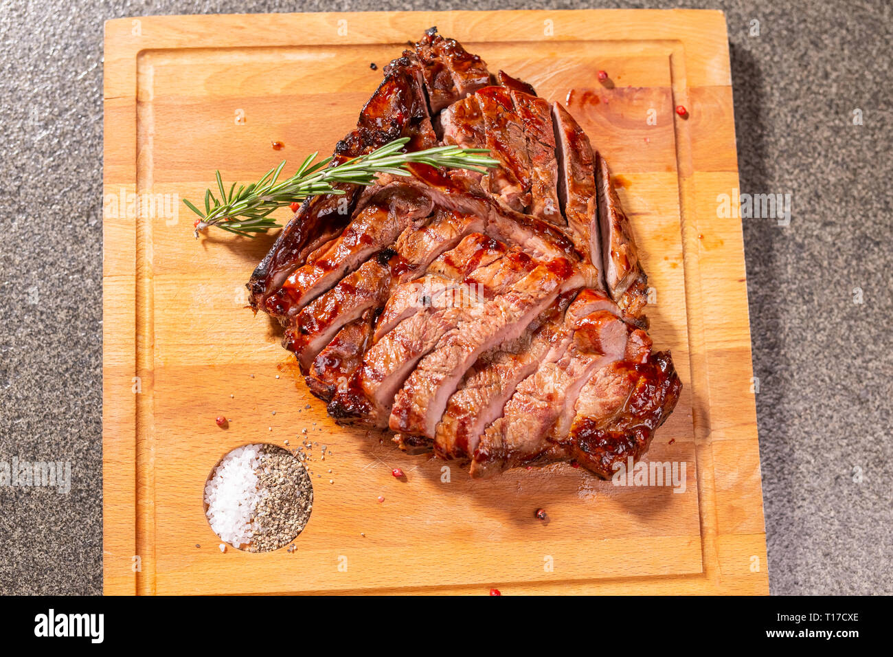 food, delicious, horse meat and craft concept serving of grilled