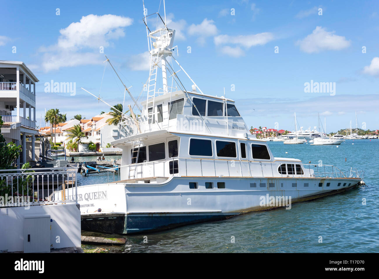 Sunk boat damaged after cyclone hurricane damage philipsburg st hires