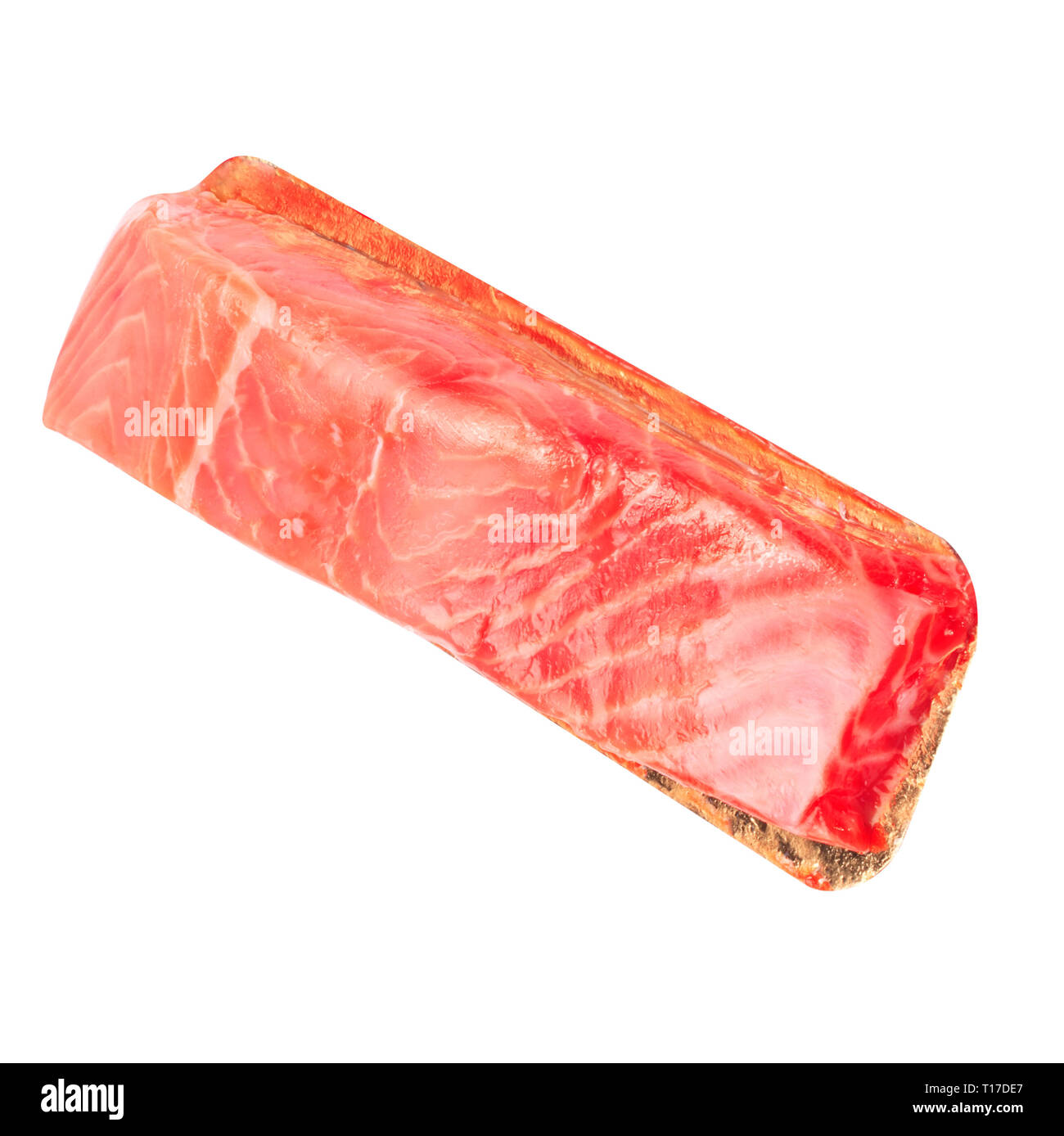 piece of red fish fillet isolated on white Stock Photo - Alamy