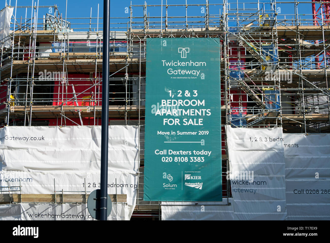 Banner Sign Advertising Apartments At Twickenham Gateway Above