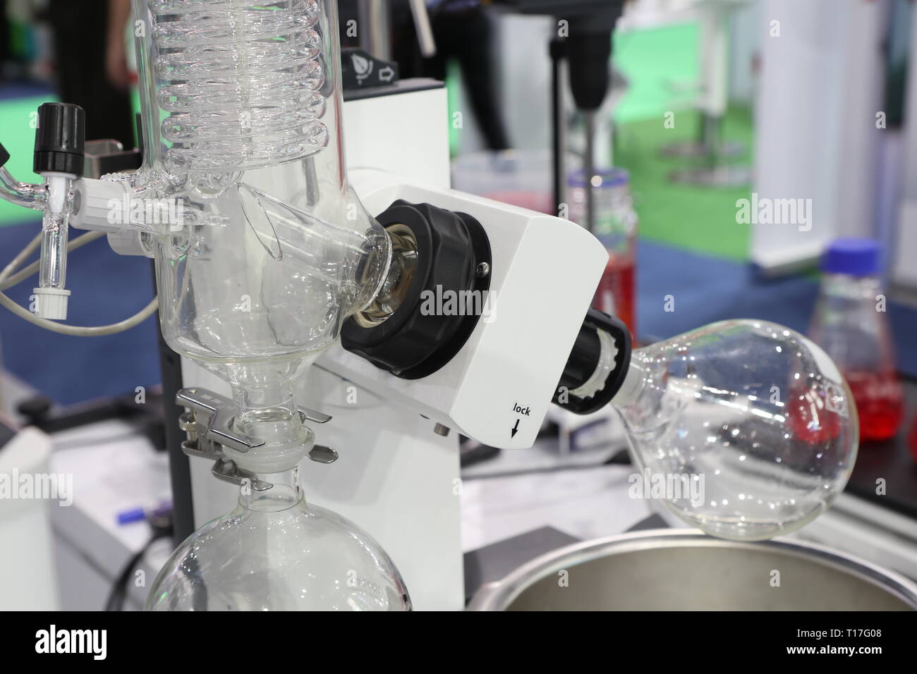 A rotary evaporator in chemical laboratory for removal of solvents