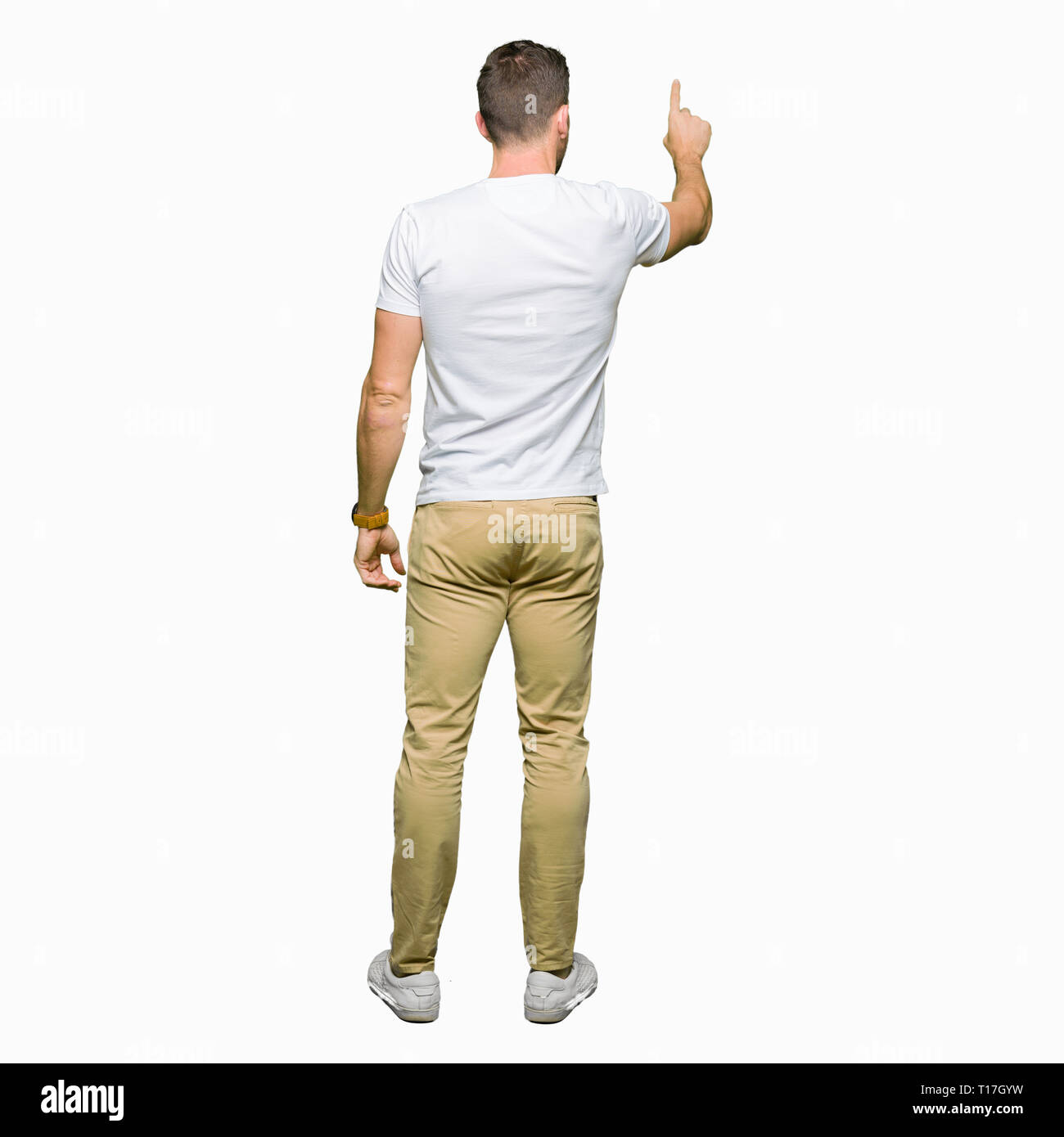 Back view concentrated young man Cut Out Stock Images & Pictures - Alamy