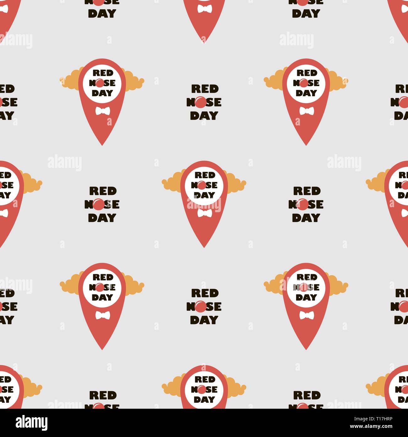 Red nose day Seamless abstract vector pattern 10 eps Stock Vector