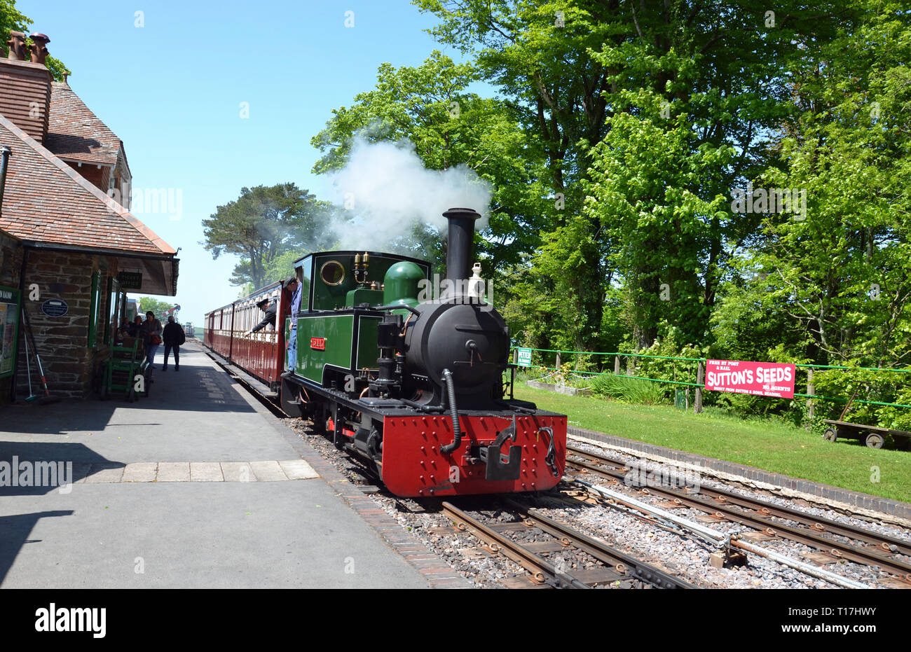 The Lynton and Barnstaple Railway, Woody Bay Railway Station, Woody Bay, Devon, England, UK Stock Photo