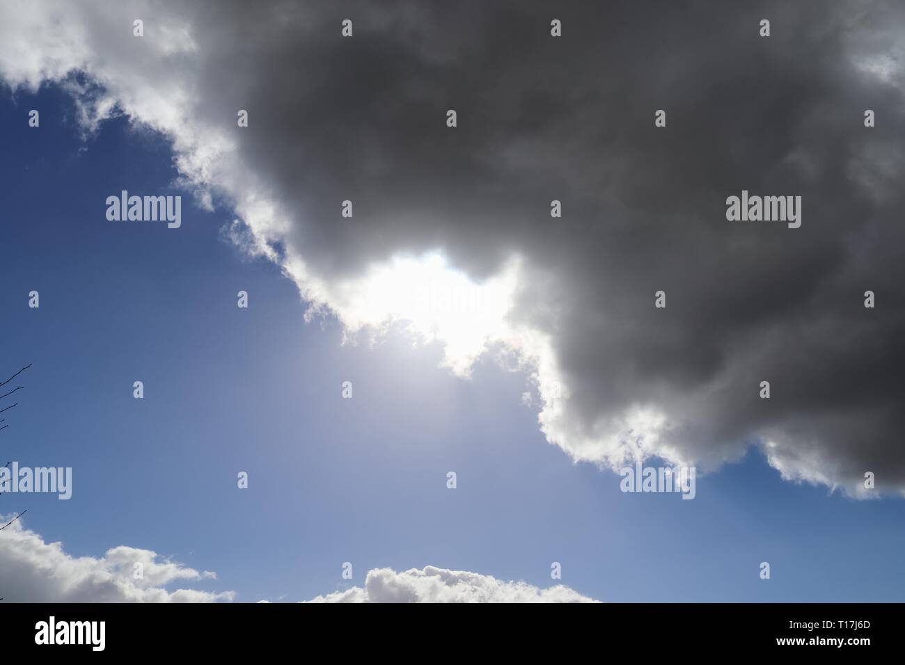 Beautiful white fluffy clouds on a deep blue sky Stock Photo - Alamy