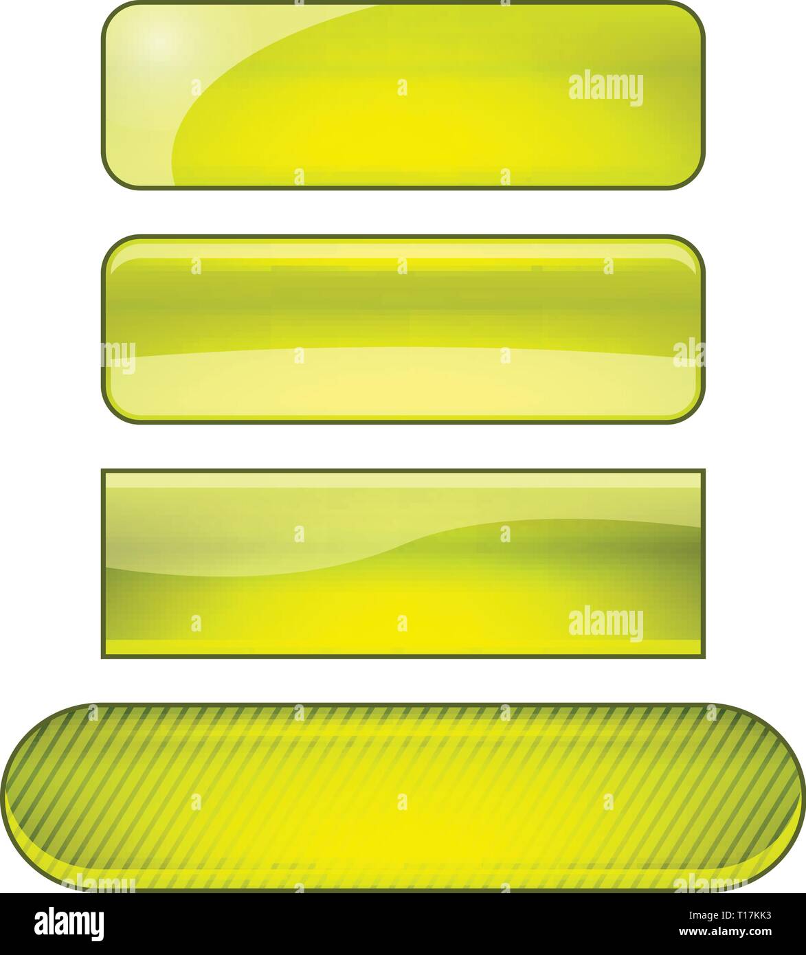 vector bright glossy web buttons set - green and yellow Stock Vector ...