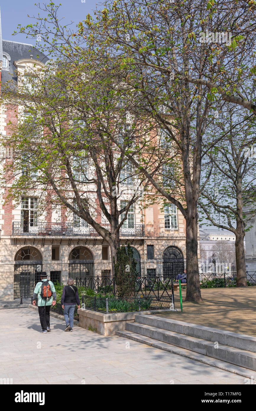 Place Dauphine in Paris Stock Photo