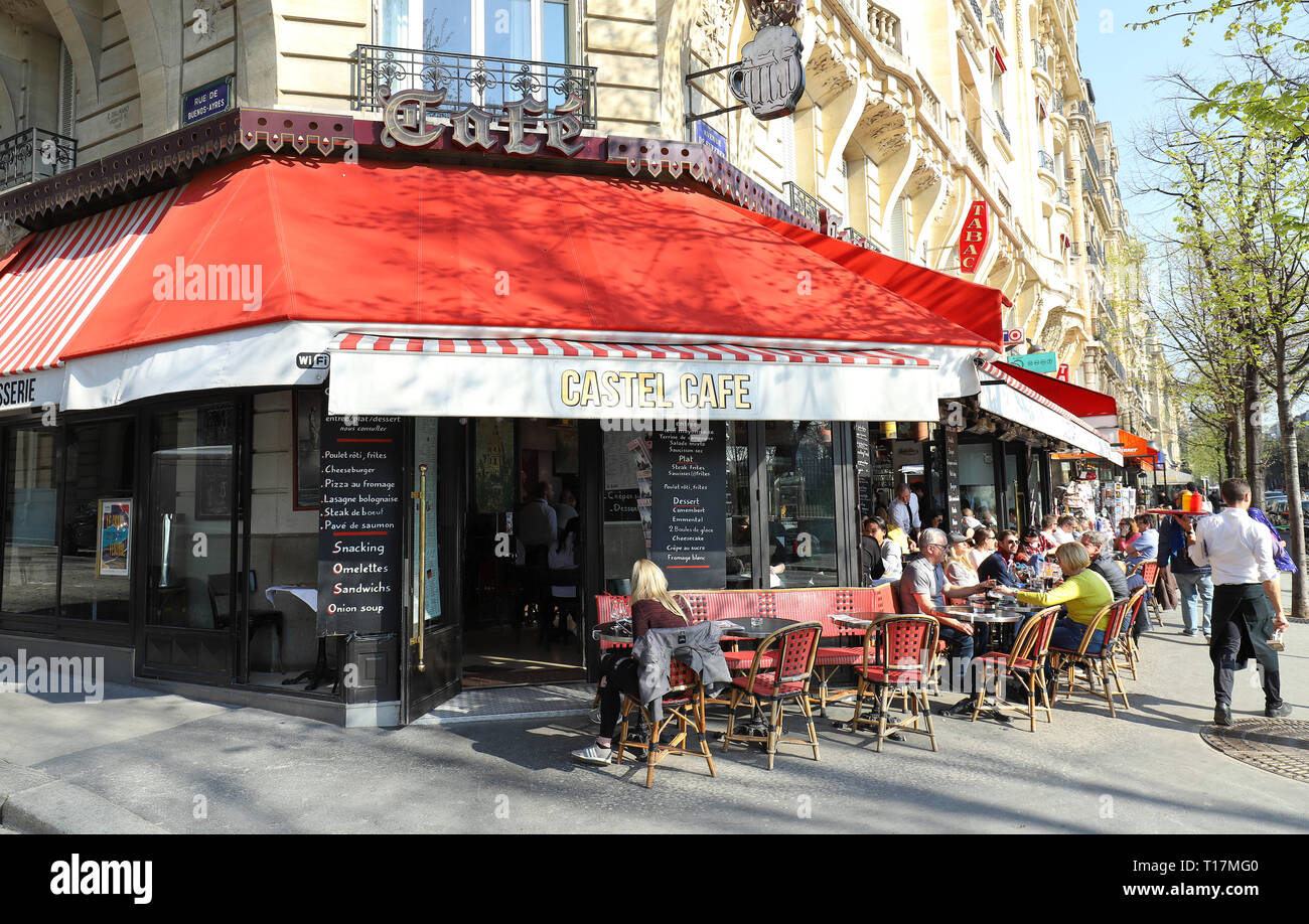 Castel is traditonal French cafe located near the Eiffel tower in Paris