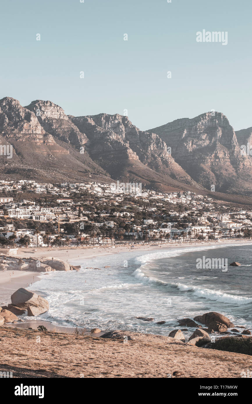 Camps Bay beach in Cape Town Stock Photo