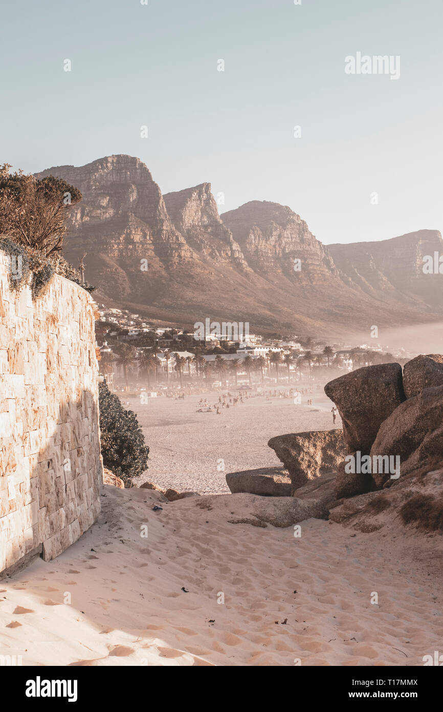 Camps Bay beach in Cape Town Stock Photo