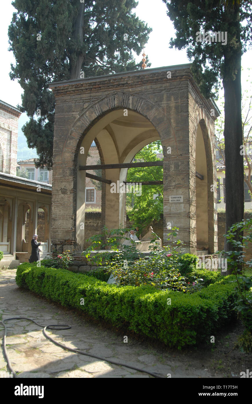 Bursa, Turkey, 01 May 2012: Muradiye complex, Tomb of Gulbahar Hatun Stock Photo