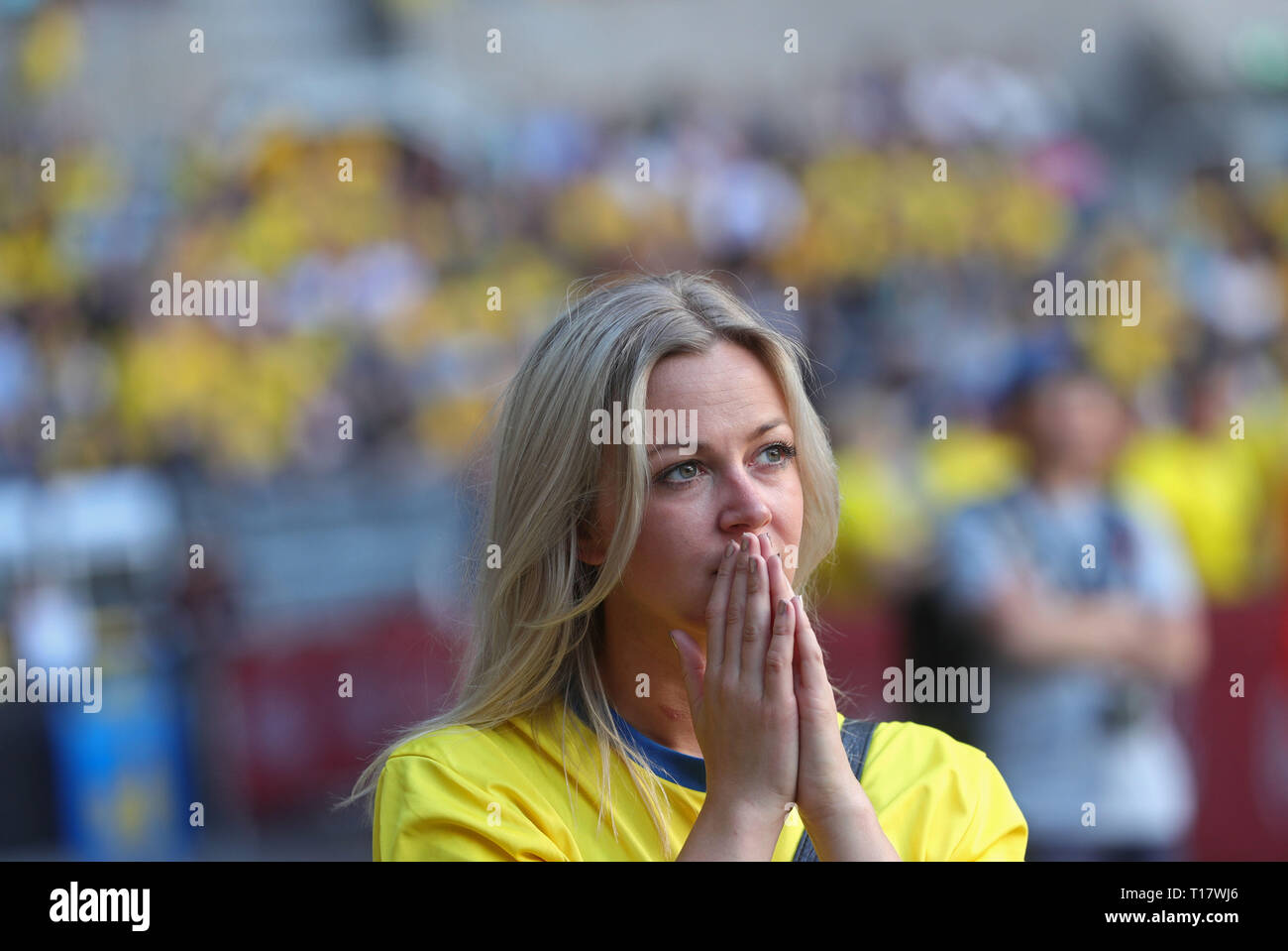 Sweden Fans STOCKHOLM 20180707 Swedish fans during the World Cup quarter-final ...