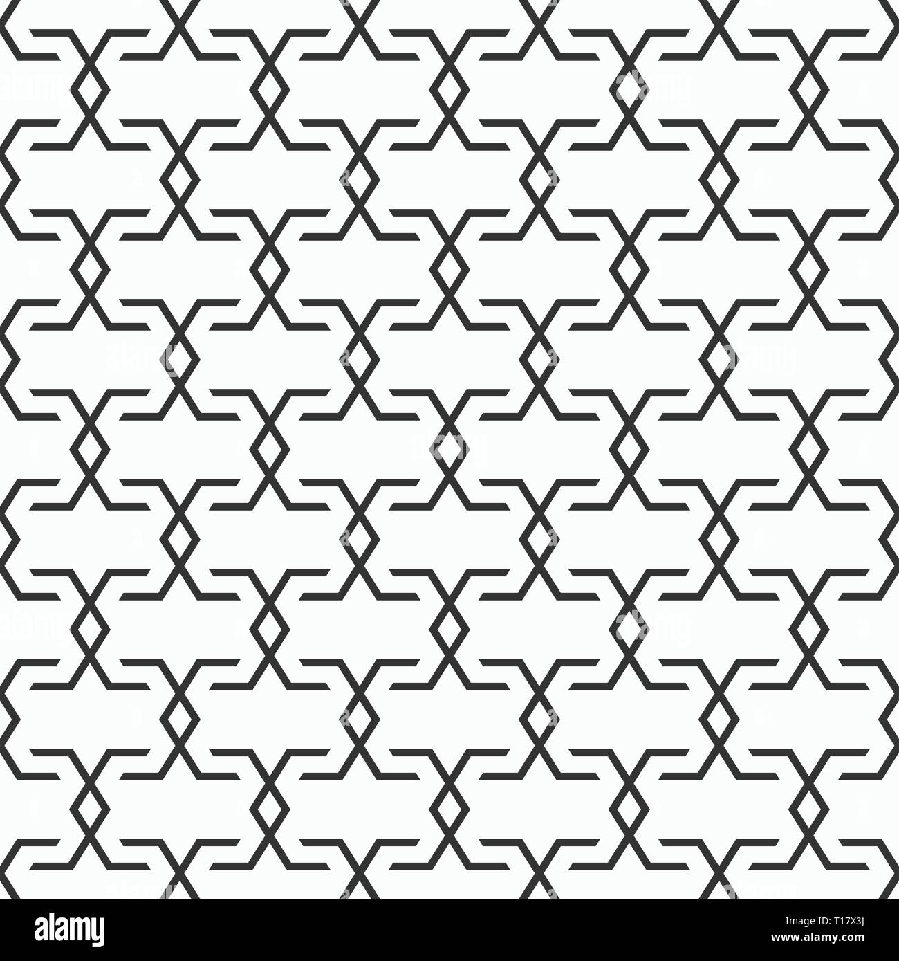 Abstract ethnic geometric pattern. Regularly repeating geometric shapes. Tribal decorative pattern. Vector background. Stock Vector