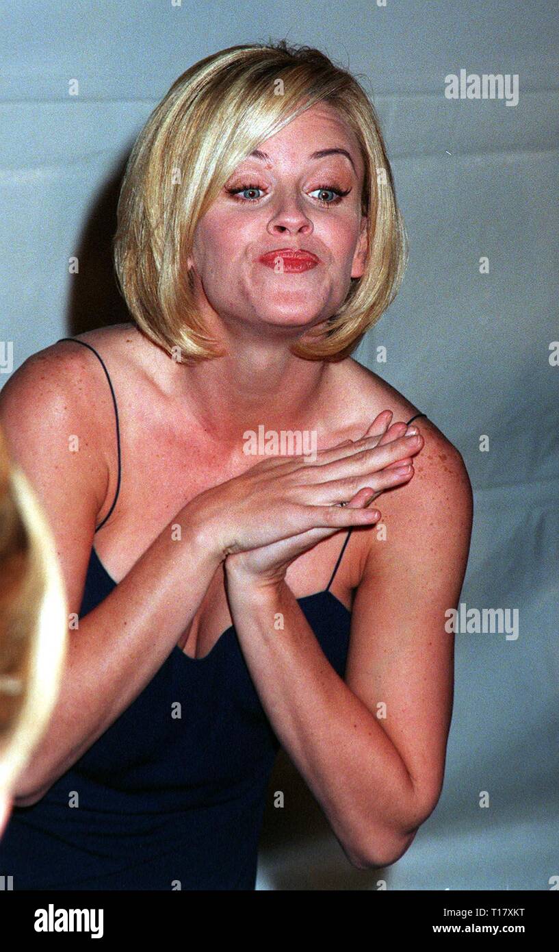 LOS ANGELES, CA. December 04, 1997: TV personality Jenny McCarthy at the Fire & Ice Ball at Paramount Studios, Hollywood, to benefit the Revlon/UCLA Women's Cancer Research Program. Stock Photo