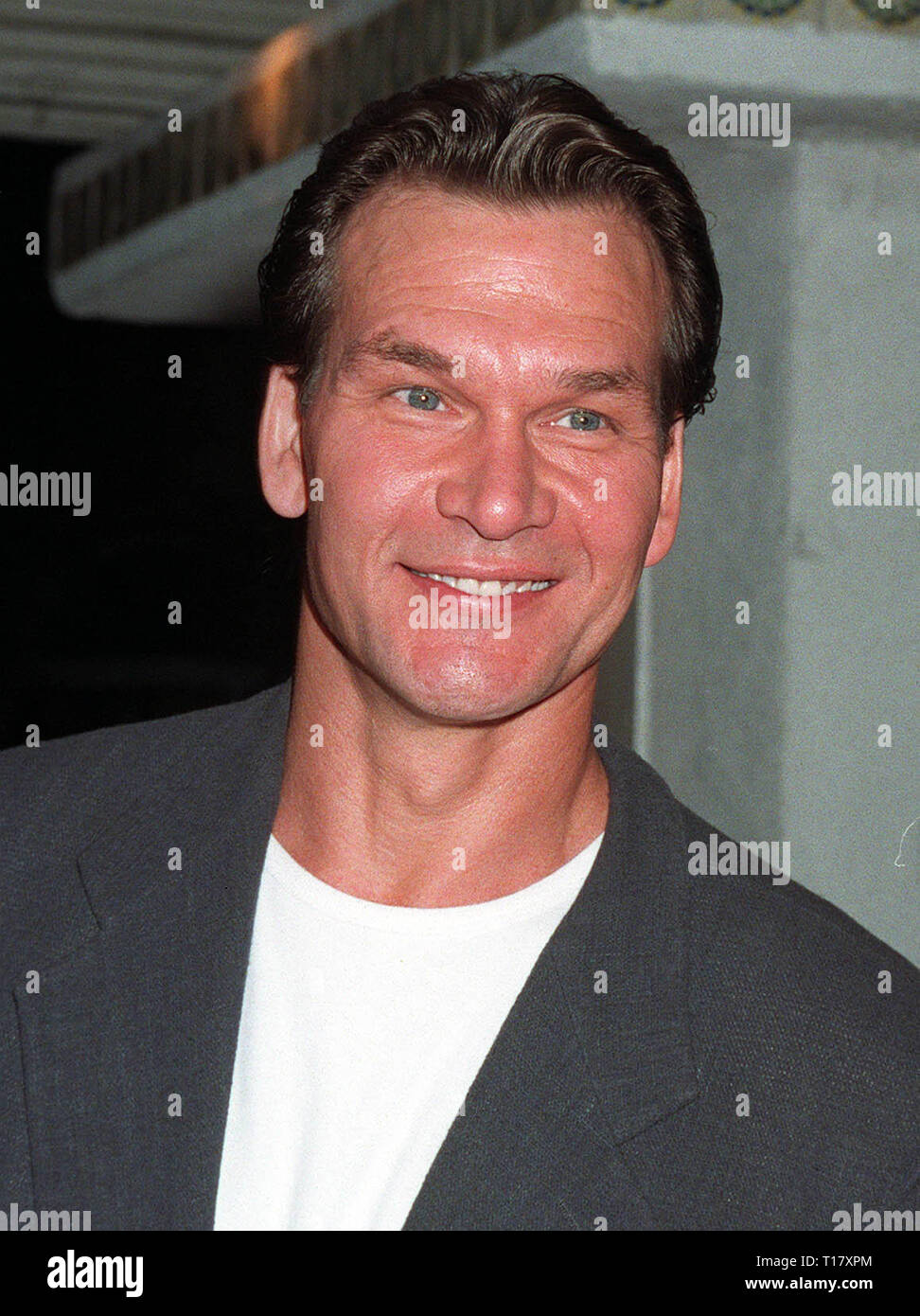 LOS ANGELES, CA. August 06, 1997: Actor Patrick Swayze at the premiere,  in Los Angeles, of Demi Moore's new movie, 'G.I. Jane.' Stock Photo