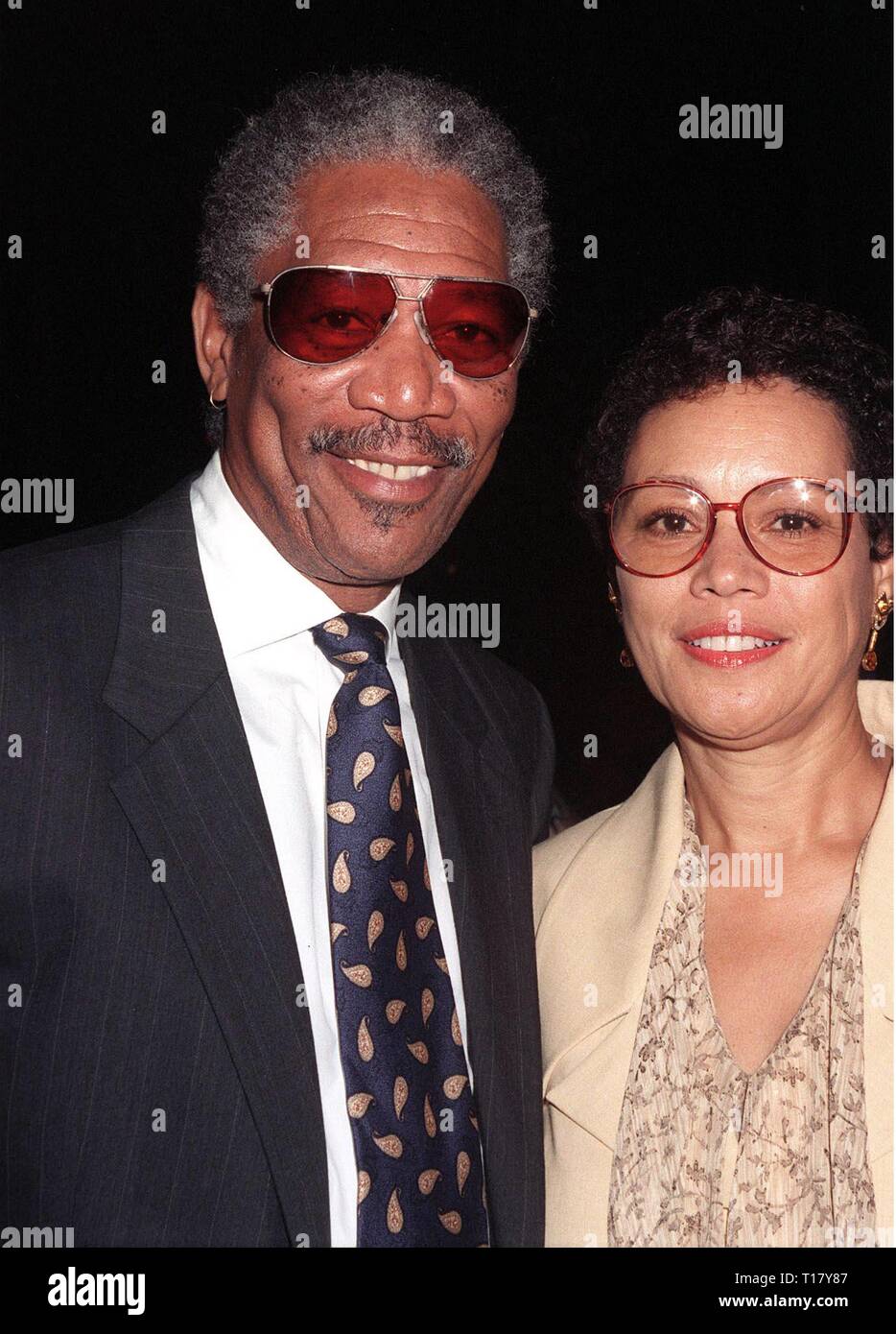 LOS ANGELES, CA. October 01, 1997: Actor Morgan Freeman & wife Myrna ...