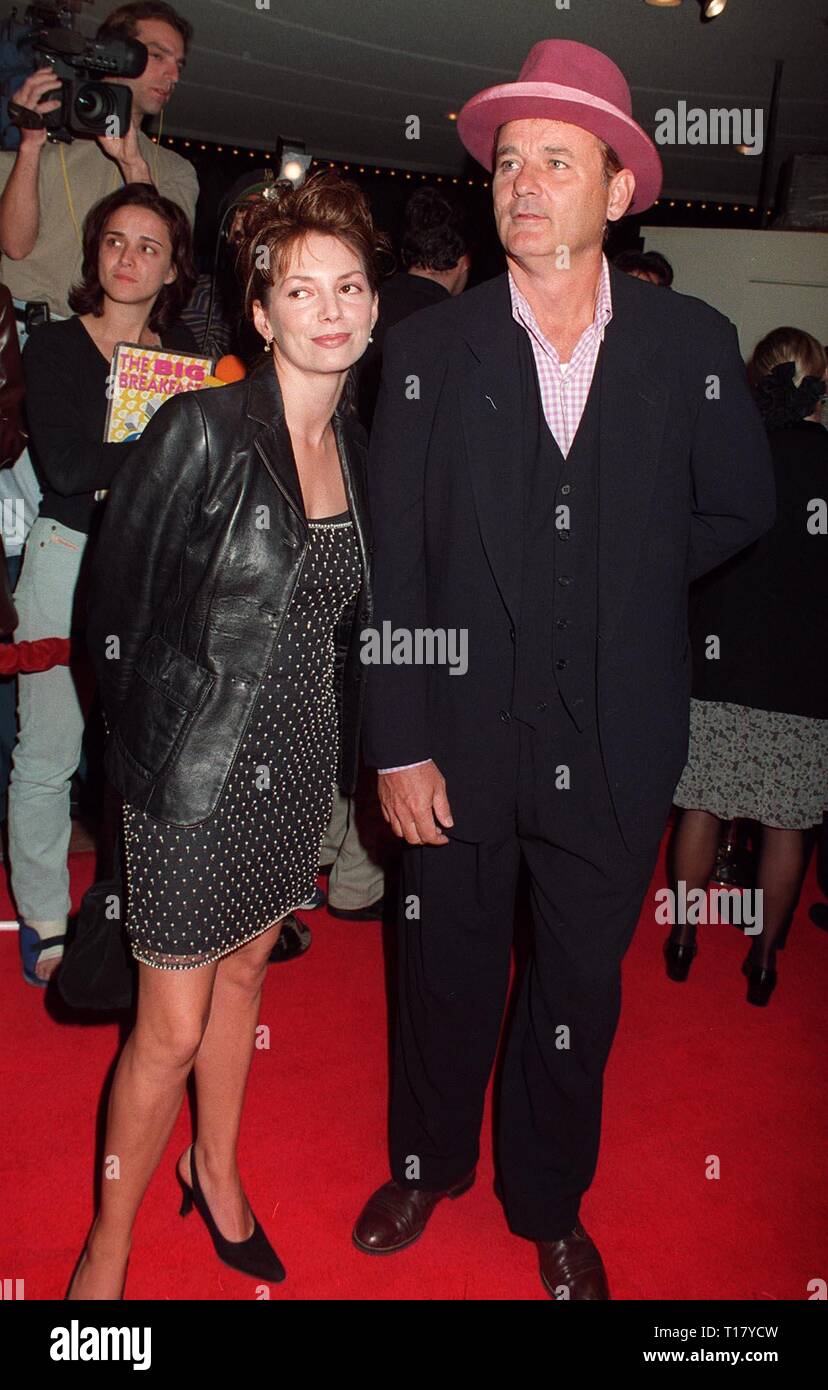 LOS ANGELES, CA. November 11, 1997:  Actor Bill Murray & British actress Joanne Whalley at premiere in Los Angeles of their new movie, 'The Man Who Knew Too Little.' Stock Photo