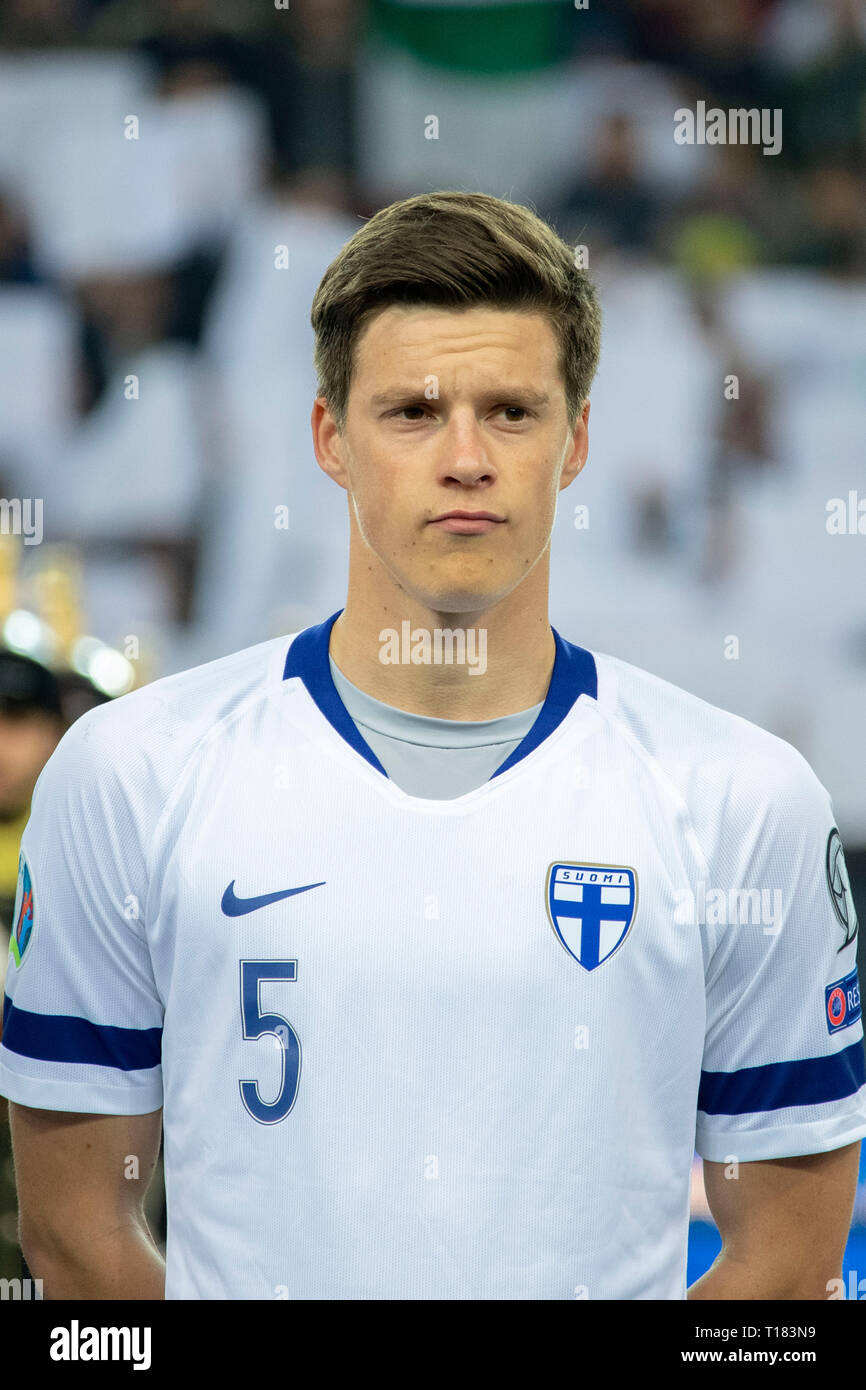 Udine, Italy. 23rd Mar, 2019. Sauli Vaisanen (Finland) during the Uefa European Championship 2020 Qualifying Round match between Italy 2-0 Finland at Dacia Stadium on March 23, 2019 in Udine, Italy. Credit: Maurizio Borsari/AFLO/Alamy Live News Credit: Aflo Co. Ltd./Alamy Live News Stock Photo
