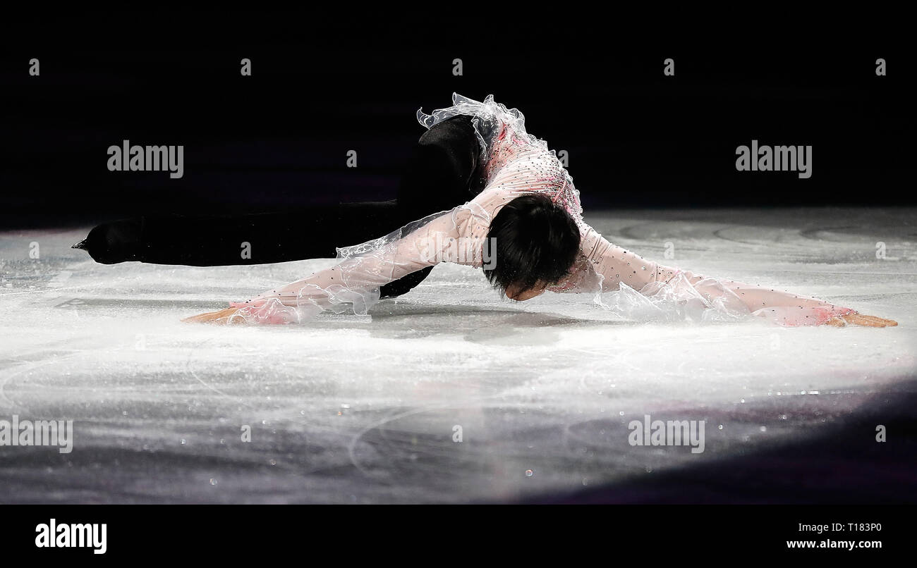 Saitama, Japan. 24th Mar, 2019. Yuzuru Hanyu of Japan performs during the gala exhibition of