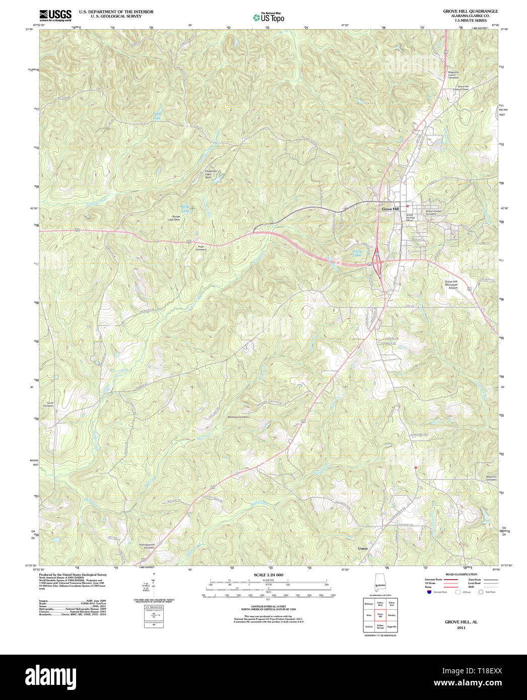 Grove hill alabama map hi-res stock photography and images - Alamy