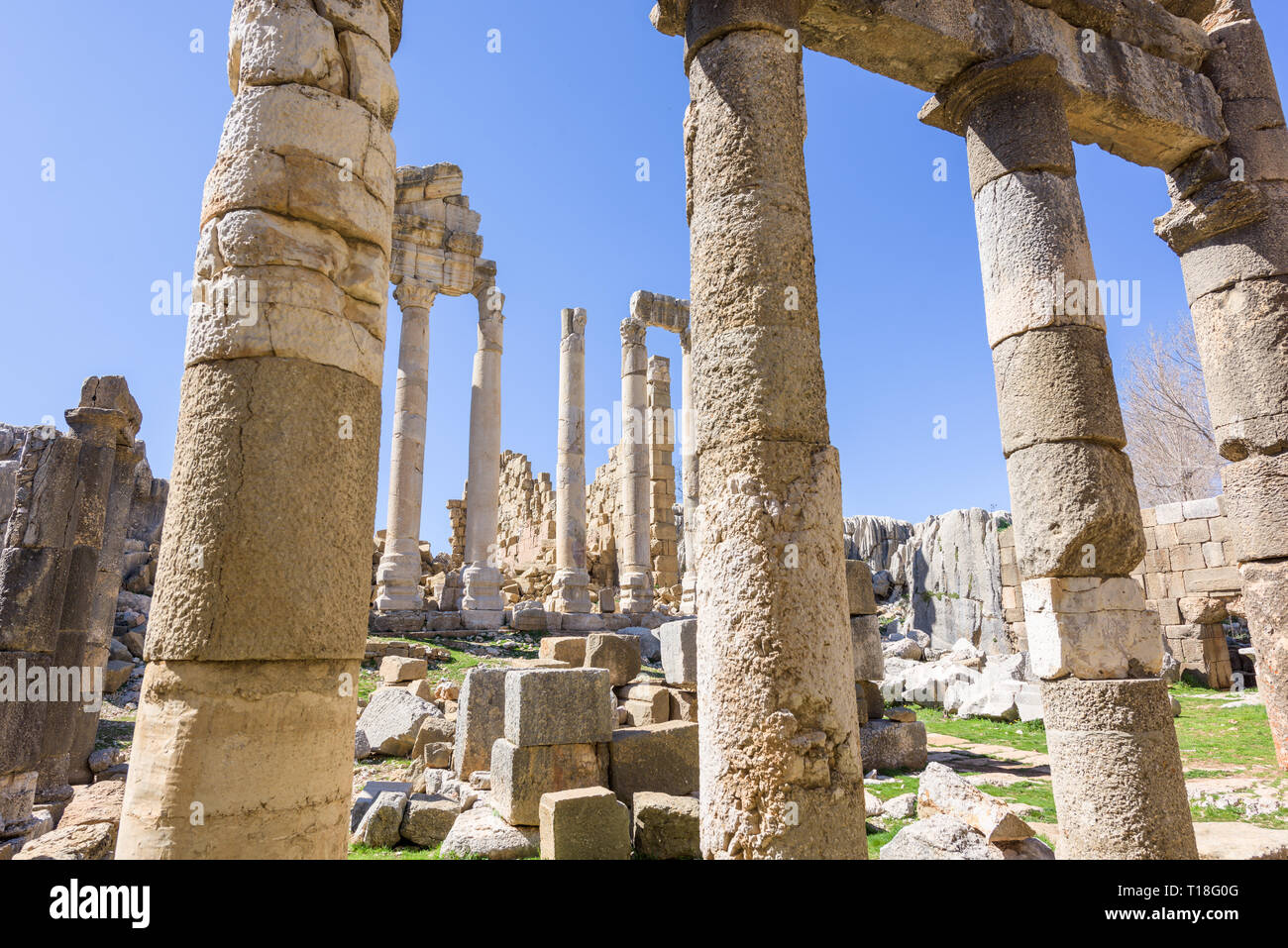 A Roman temple dedicated to Zeus Baal and a byzantine basilica sit at
