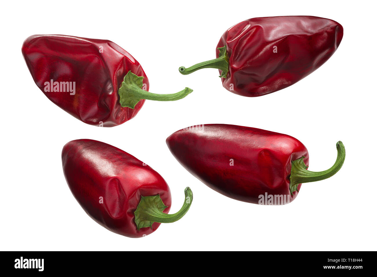 Dried Chile Peppers (Capsicum annuum fruits), short whole pods Stock