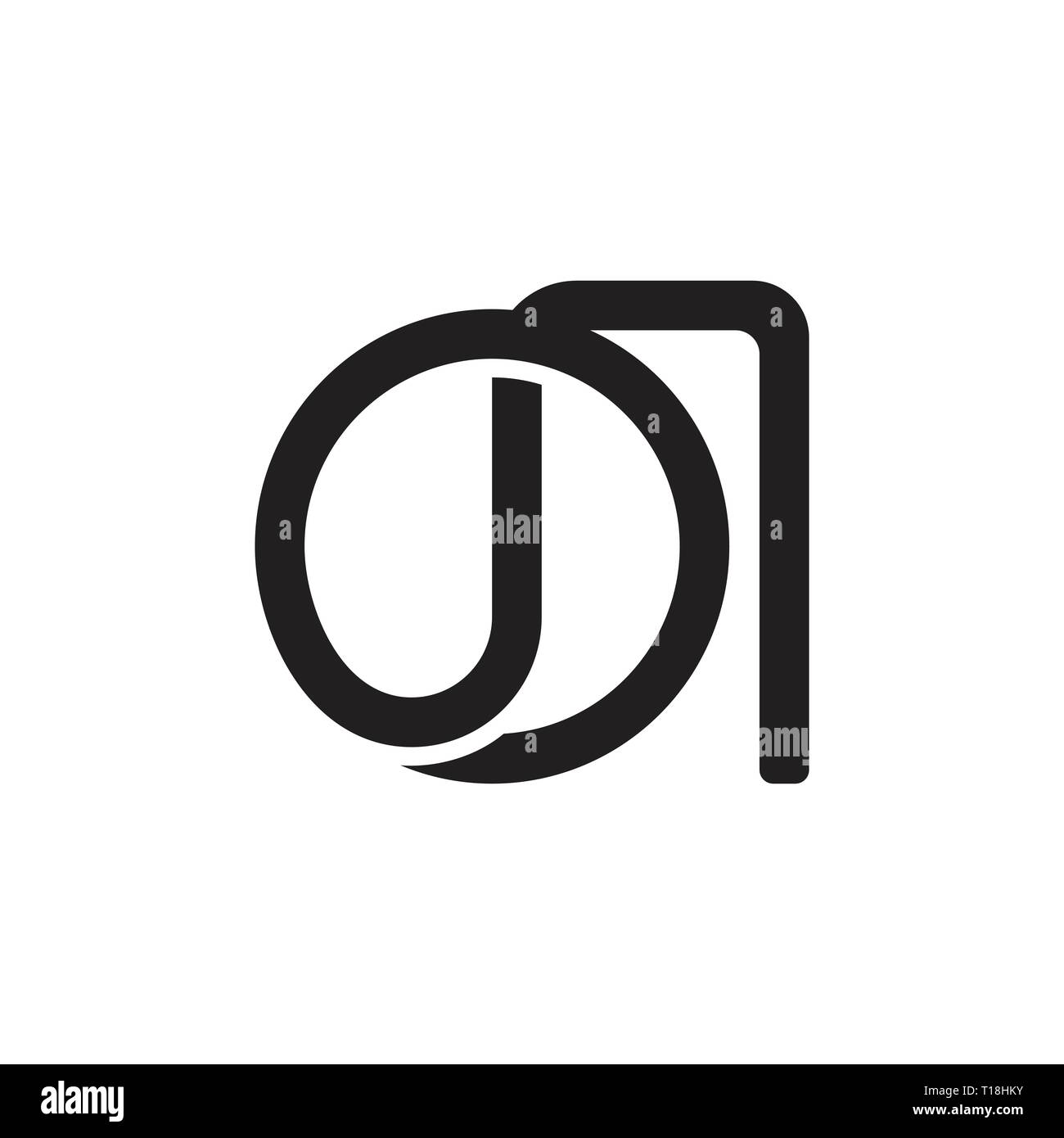 abstract letters on circle linear art logo vector Stock Vector