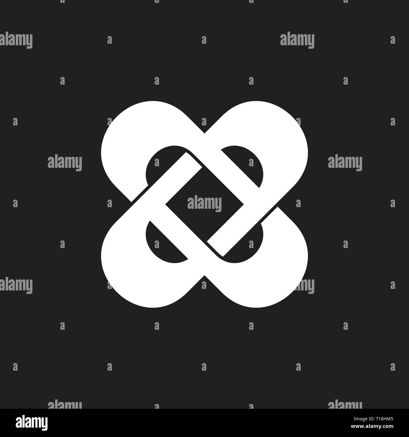 cross letter x linked 3d logo vector Stock Vector Image & Art - Alamy