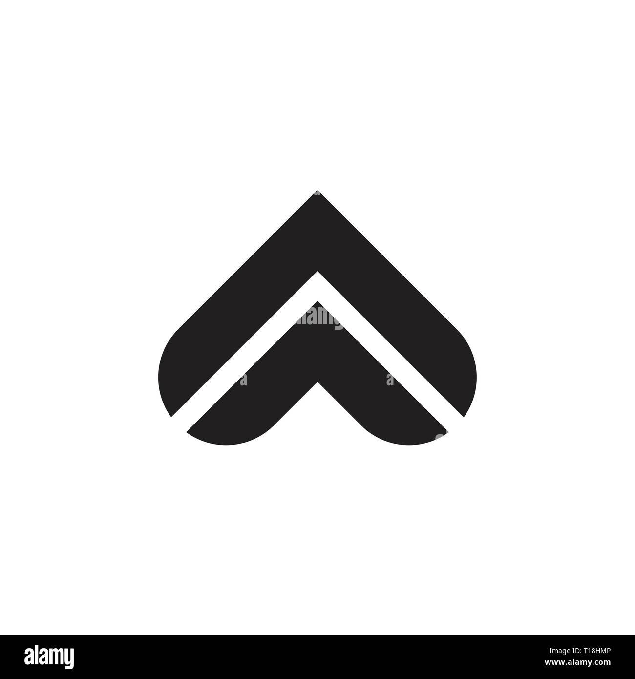 stripes arrows up simple geometric logo vector Stock Vector