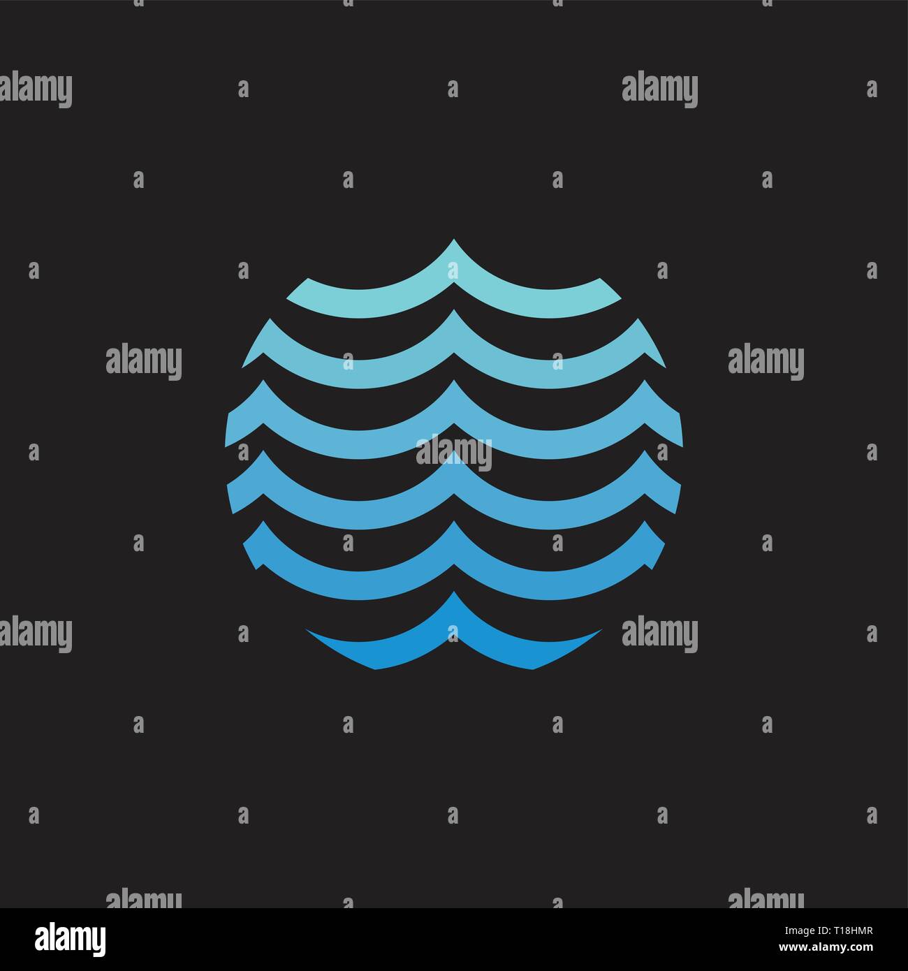 simple blue wave circle geometric gradient logo Stock Vector Image ...