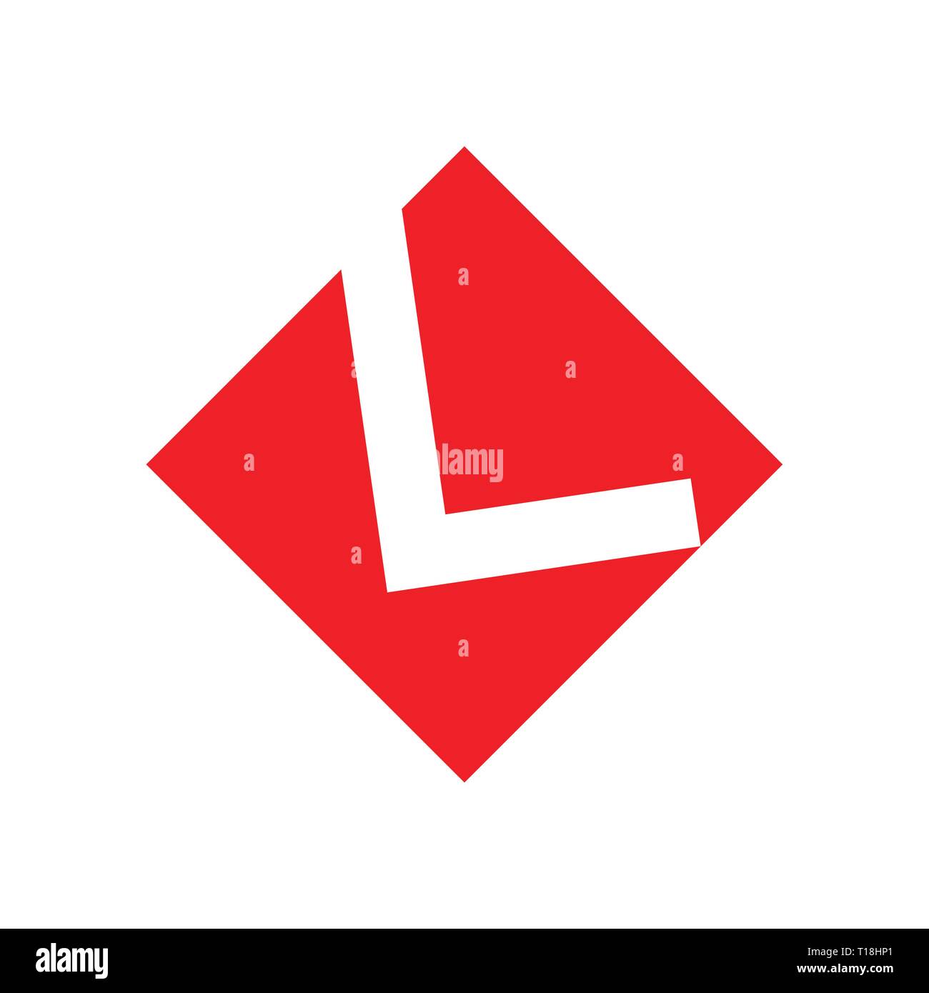 abstract letter kl simple square geometric logo Stock Vector