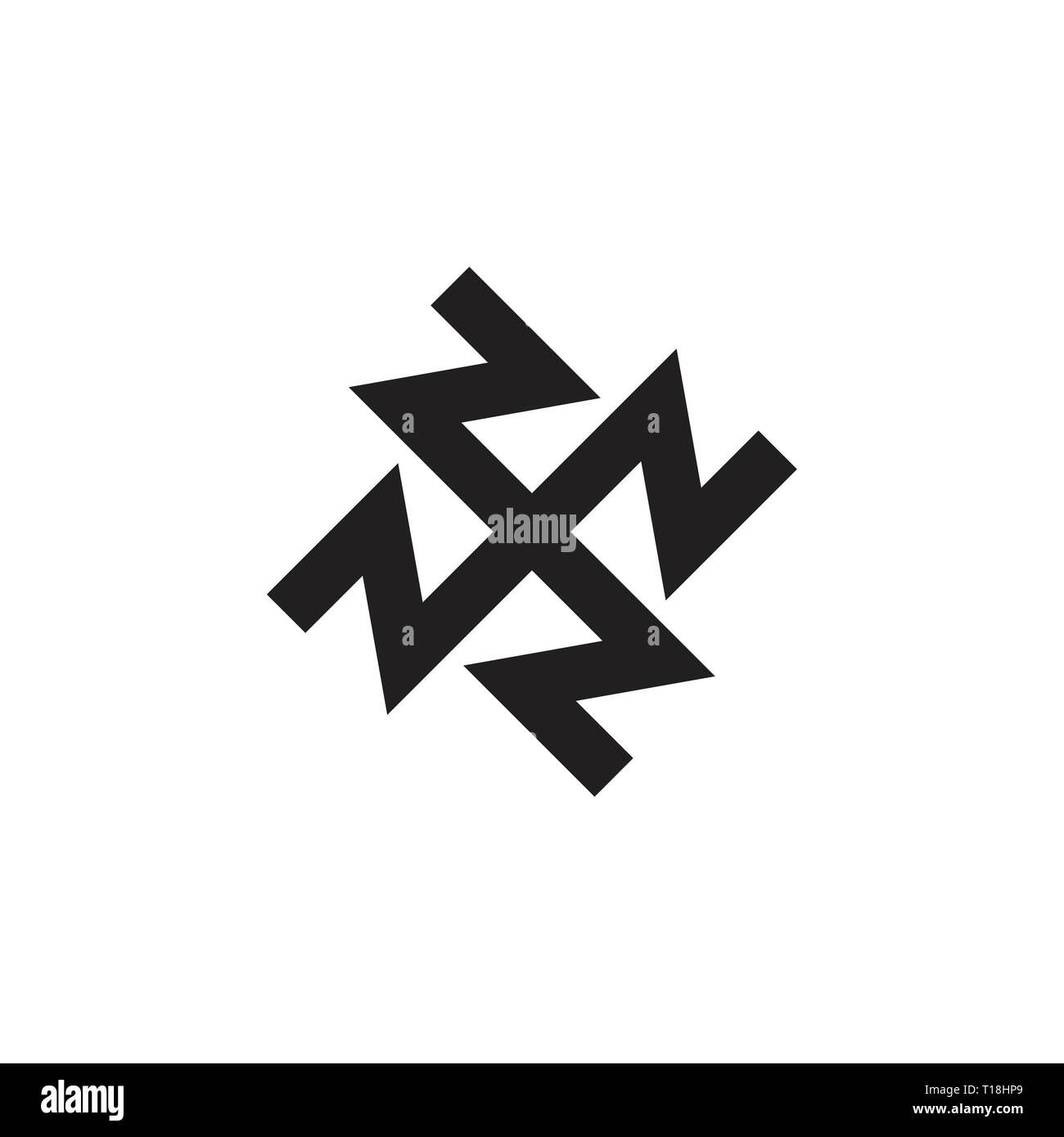 abstract letters zn circle geometric line logo vector Stock Vector