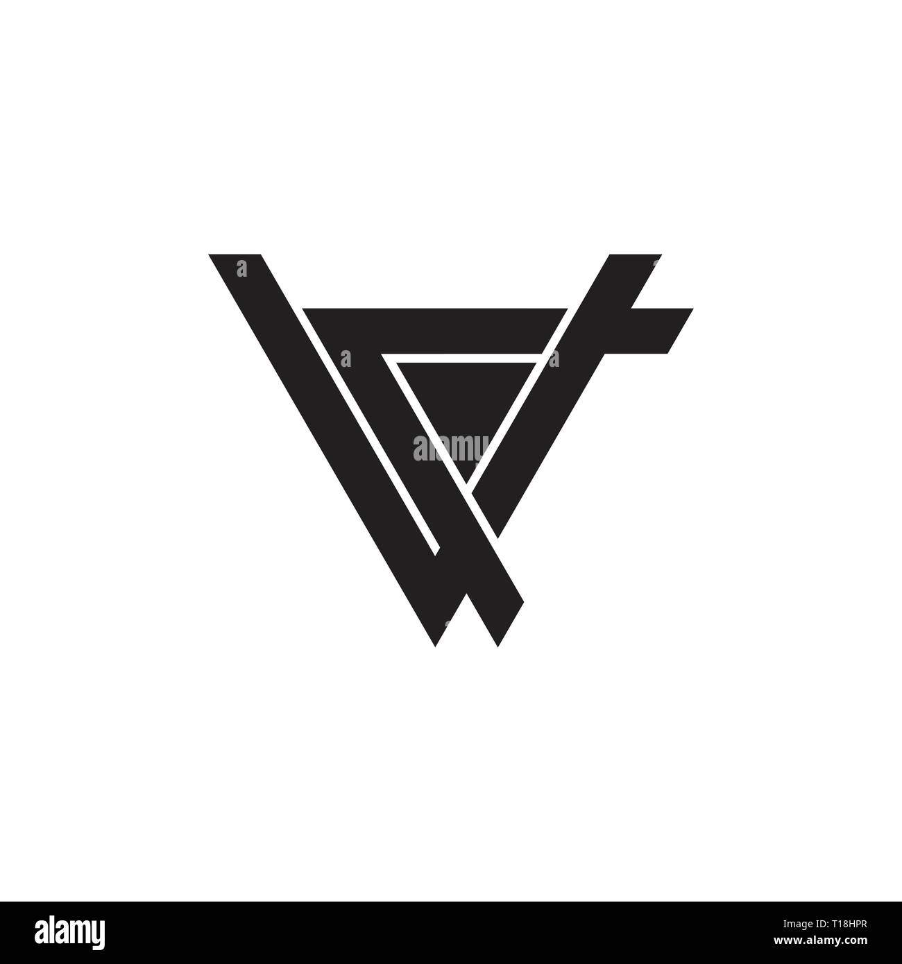 abstract letter av geometric triangle arrow logo vector Stock Vector