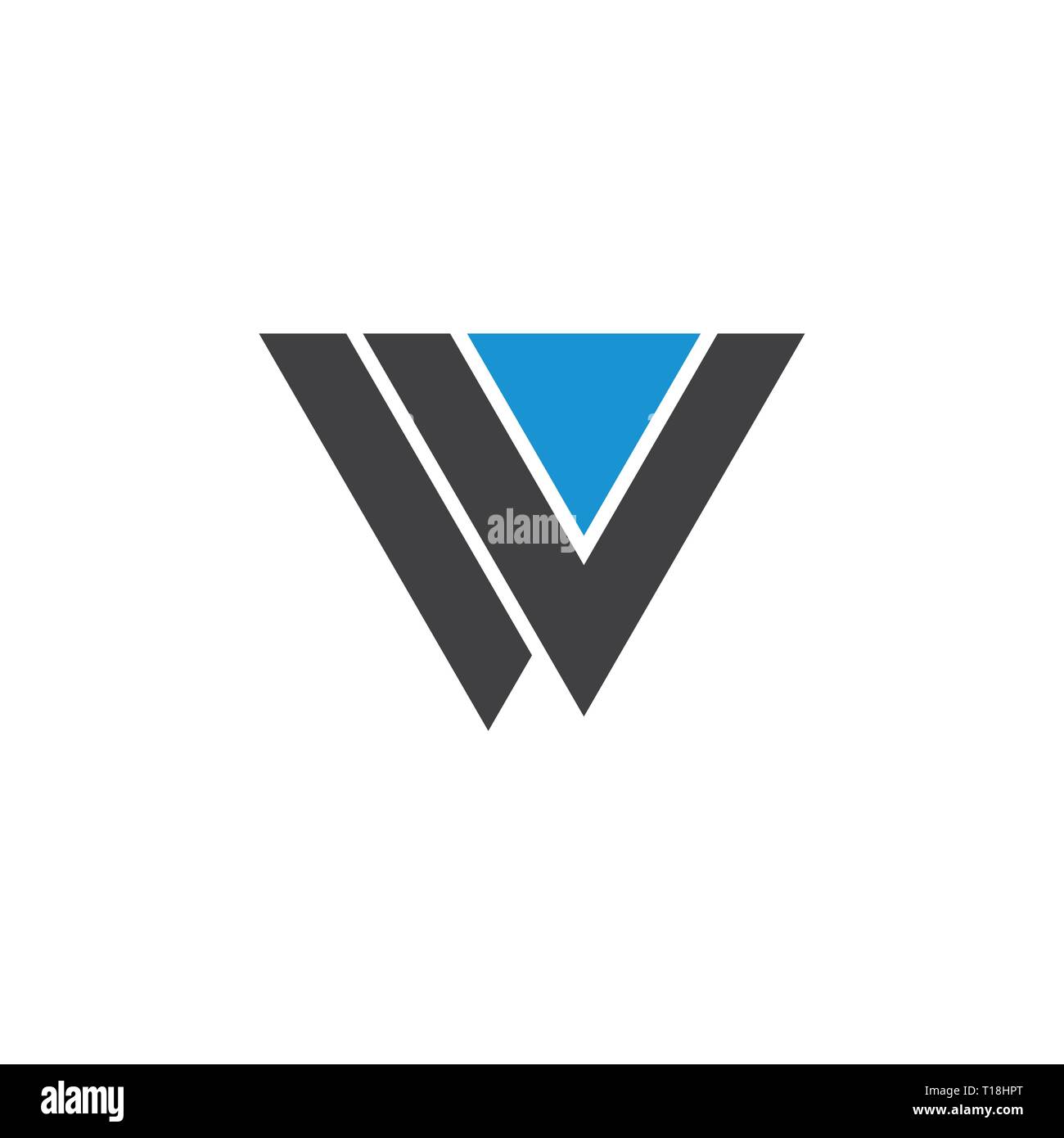 letter vw triangle geometric logo vector Stock Vector