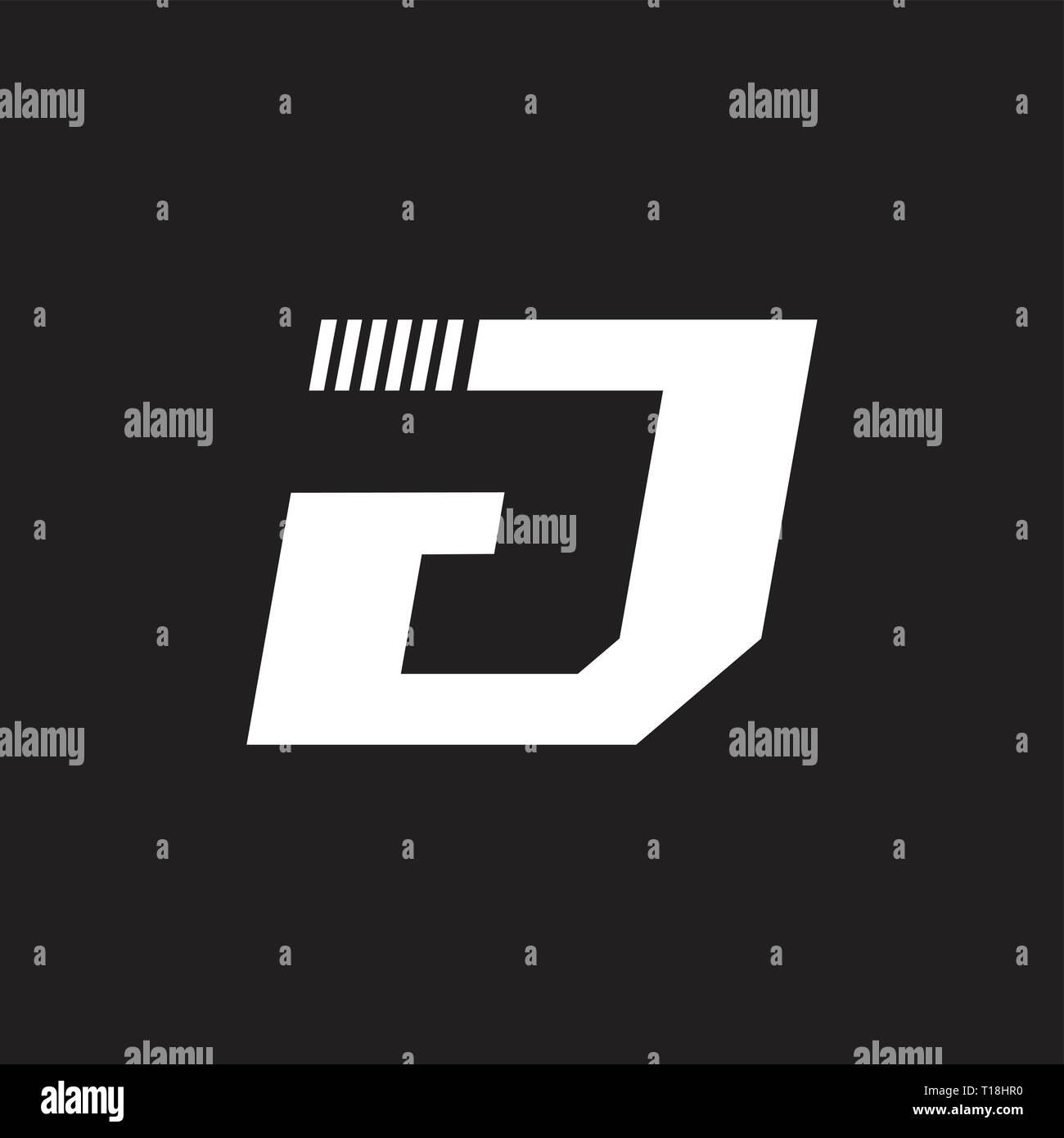 abstract letter dj simple geometric logo Stock Vector