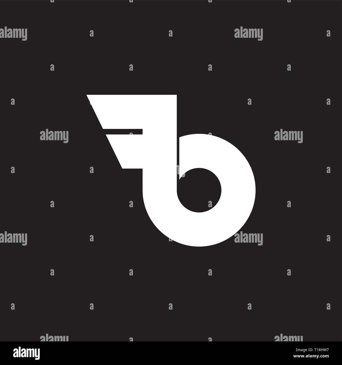 abstract letter b simple wings loop logo vector Stock Vector
