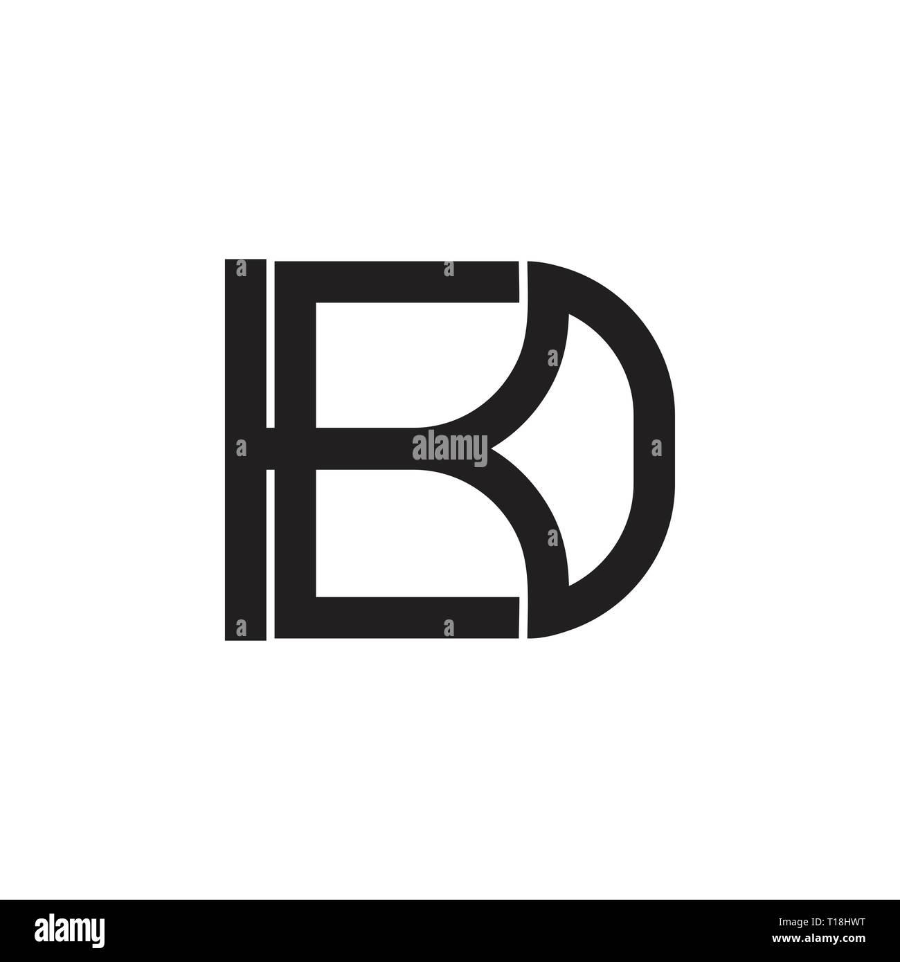 letter kd linked geometric line logo Stock Vector