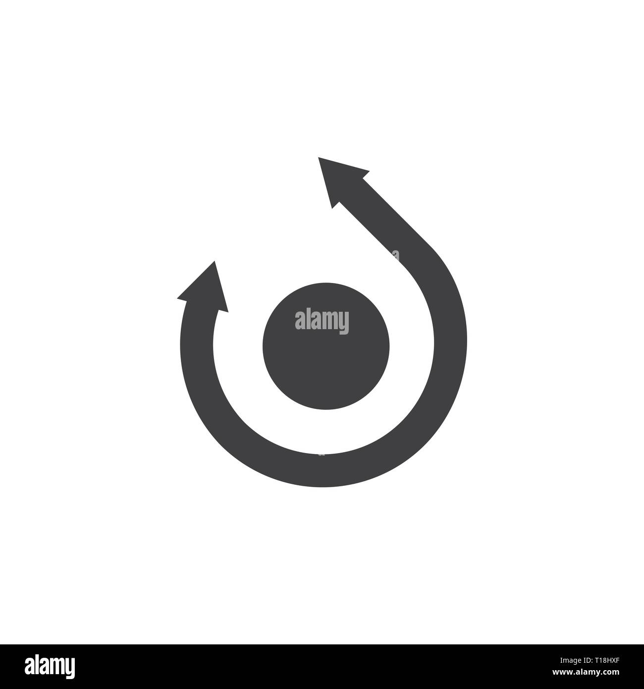 circle rotation arrows dot logo vector Stock Vector