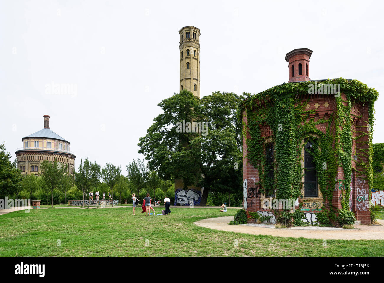 Berlin. Germany. Park am Wasserturm, Prenzlauer Berg. Stock Photo