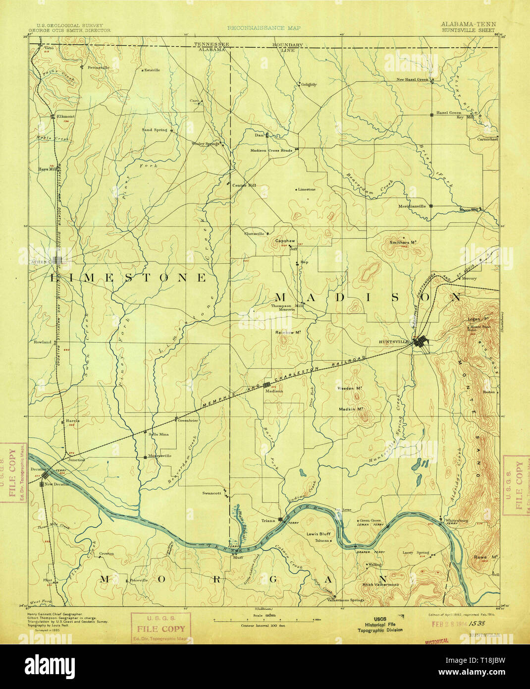 Map of huntsville alabama hi-res stock photography and images - Alamy, image size:1070x1390