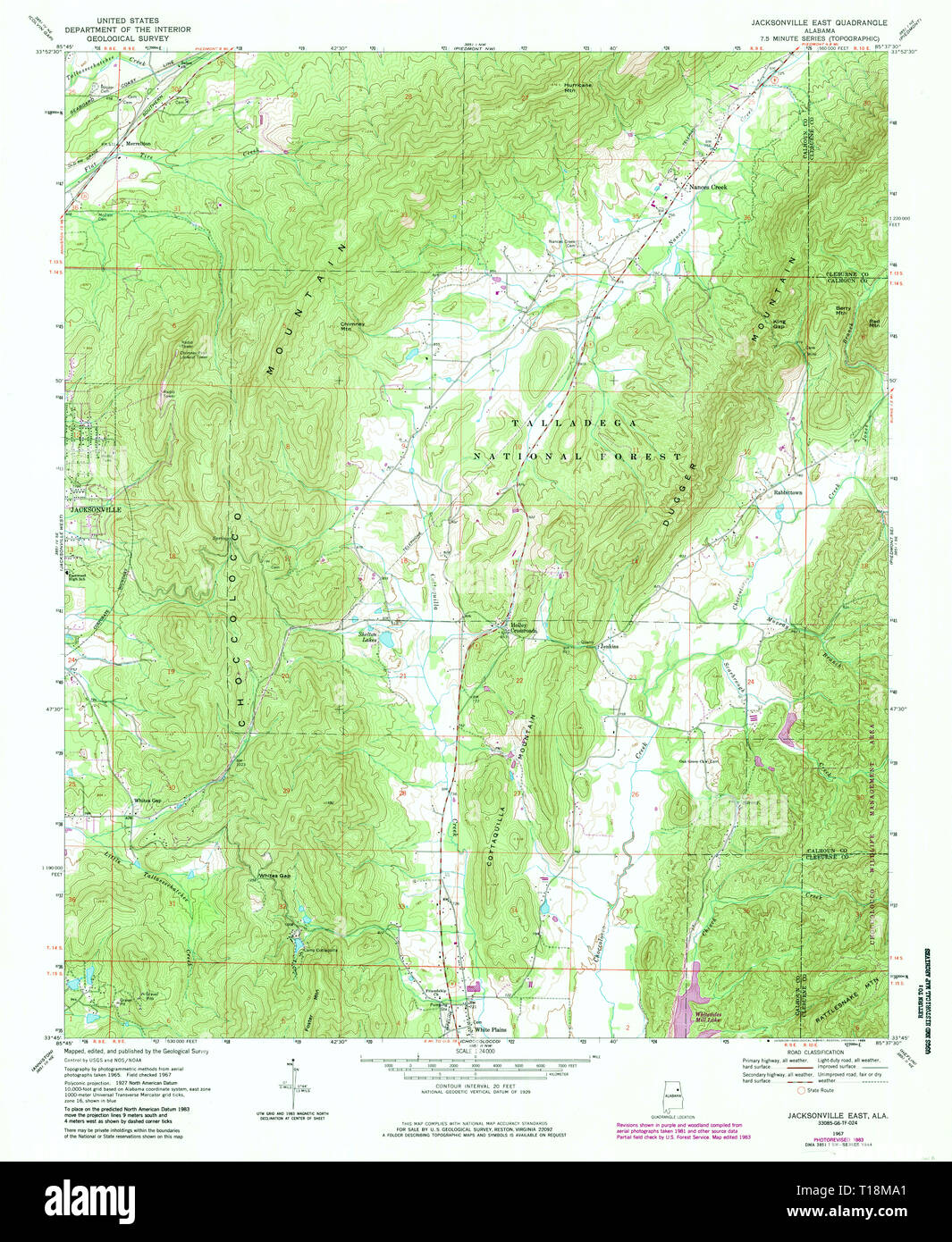 Jacksonville alabama map hires stock photography and images Alamy
