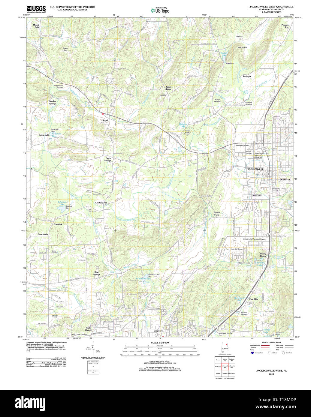 Jacksonville alabama map hires stock photography and images Alamy