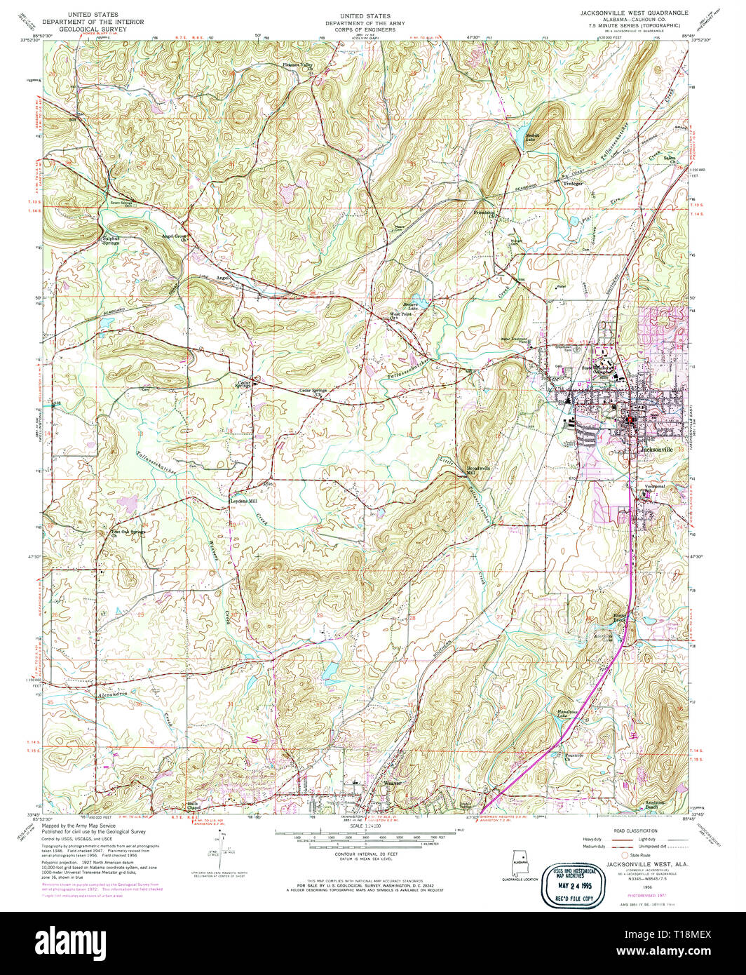 Jacksonville alabama map hires stock photography and images Alamy