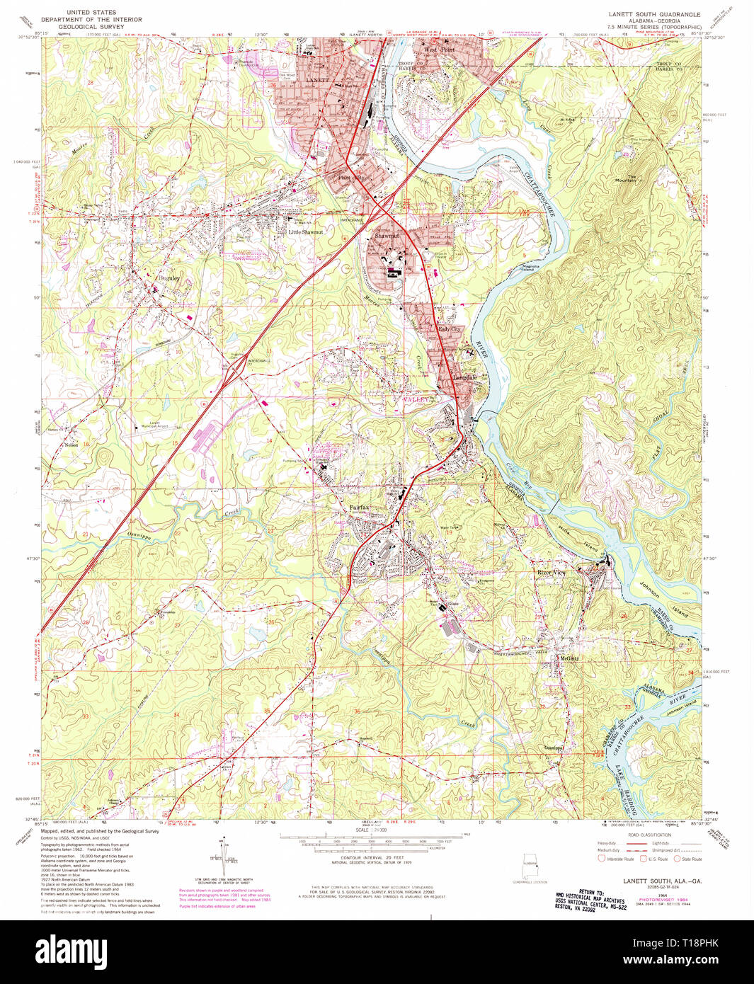 Map of lanett Cut Out Stock Images &amp; Pictures - Alamy